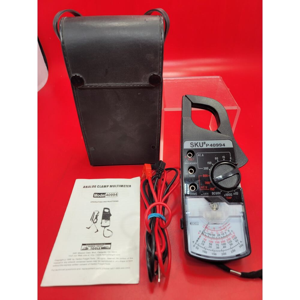 PRO ANALOG CLAMP-ON MULTIMETER MODEL SKU#P40994 w/CABLES INSTRUCTIONS AND CASE